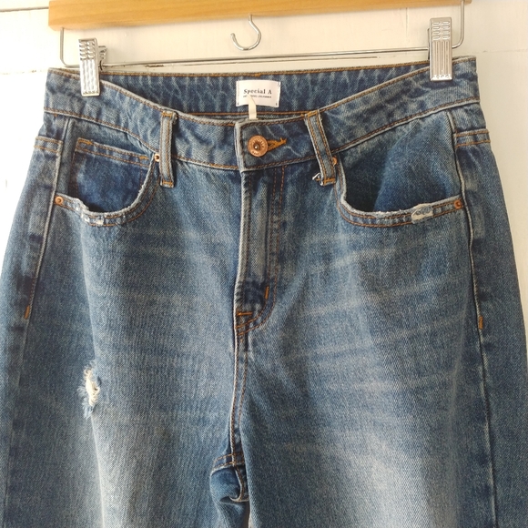 Special A Los Angeles High Rise Distressed Ankle Jeans 100% Cotton SZ 27 - Picture 2 of 12